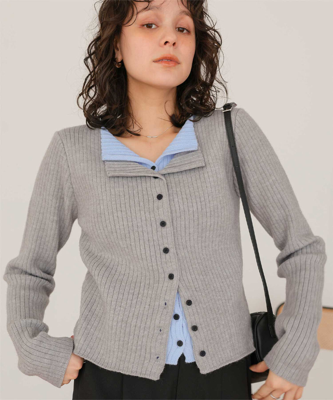 titivate「レイヤード風リブニットトップス」|ニット・セーター|