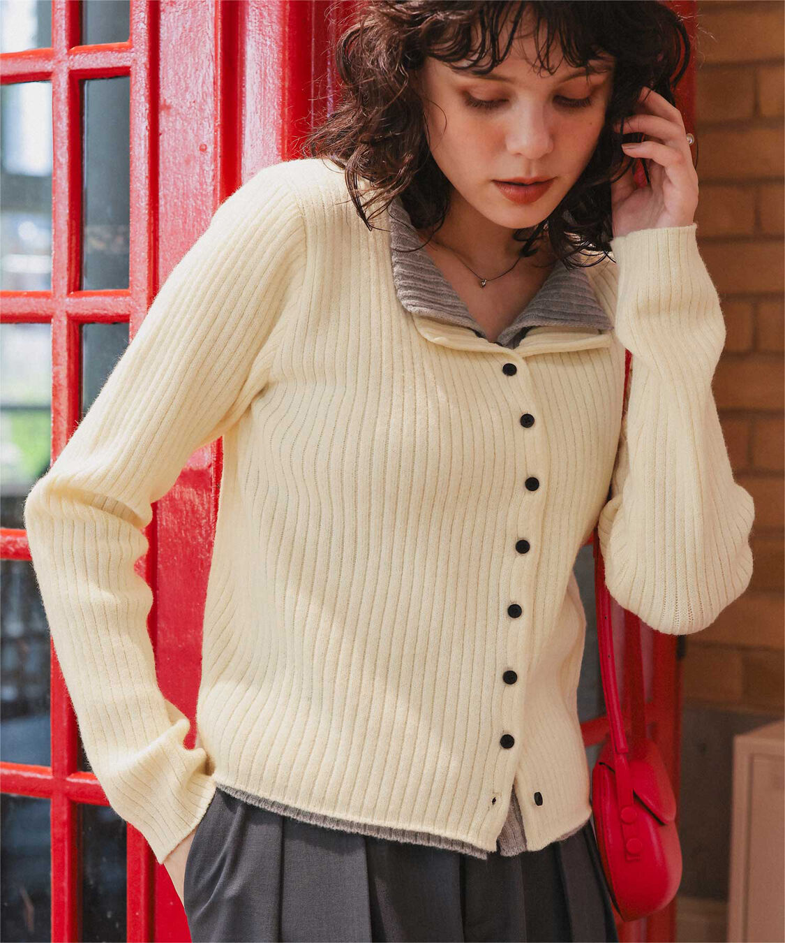 titivate「レイヤード風リブニットトップス」|ニット・セーター|