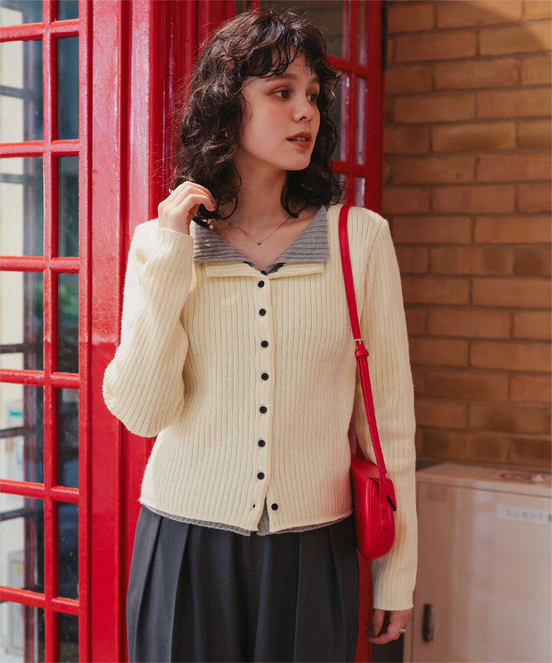 titivate「レイヤード風リブニットトップス」|ニット・セーター|