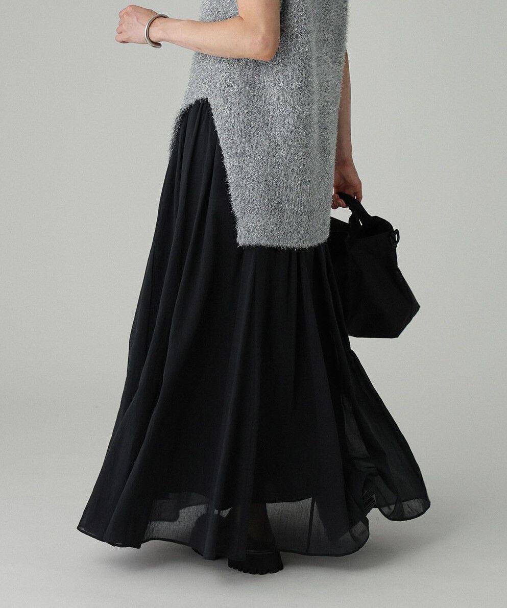 BABYLONE「コットンシフォンボリュームスカート」|スカート|ﾌﾞﾗｯｸ