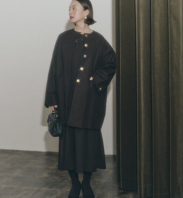  「ノーカラーコクーンシルエットコート」|その他|