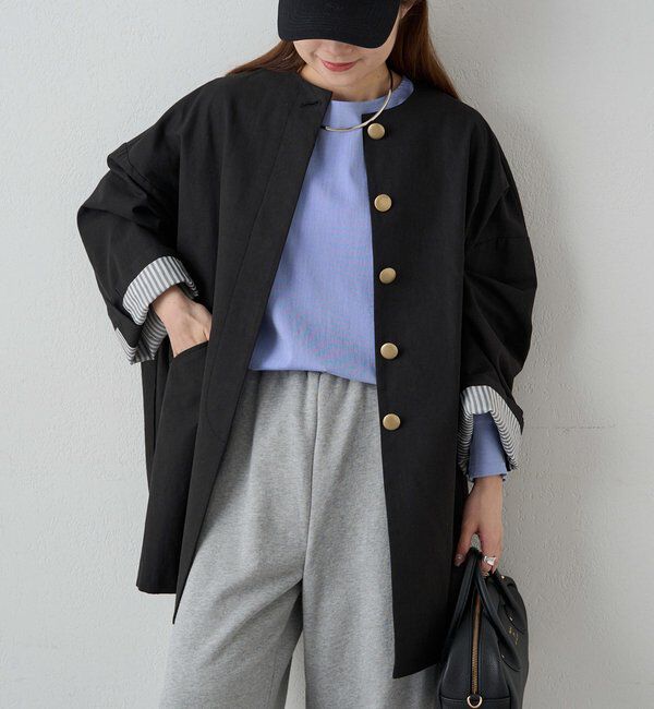  「ノーカラーコクーンシルエットコート」|その他|