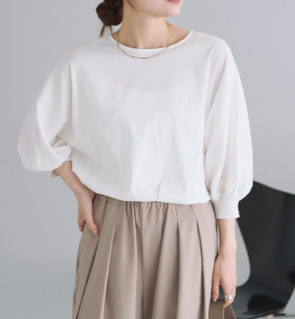 「《リバイバル》万能ハーフスリーブブラウス」|シャツ・ブラウス|オフホワイト