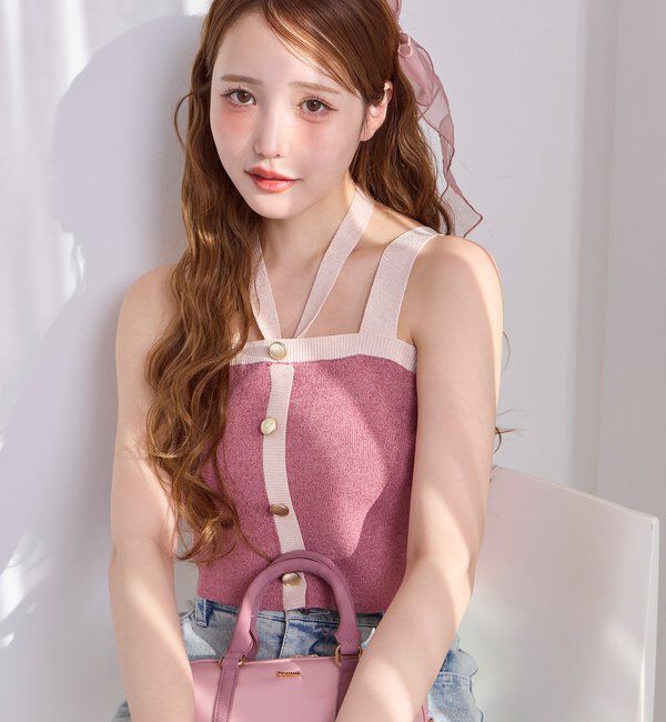  「セット対応/配色ラメニットビスチェ」|ニット・セーター|