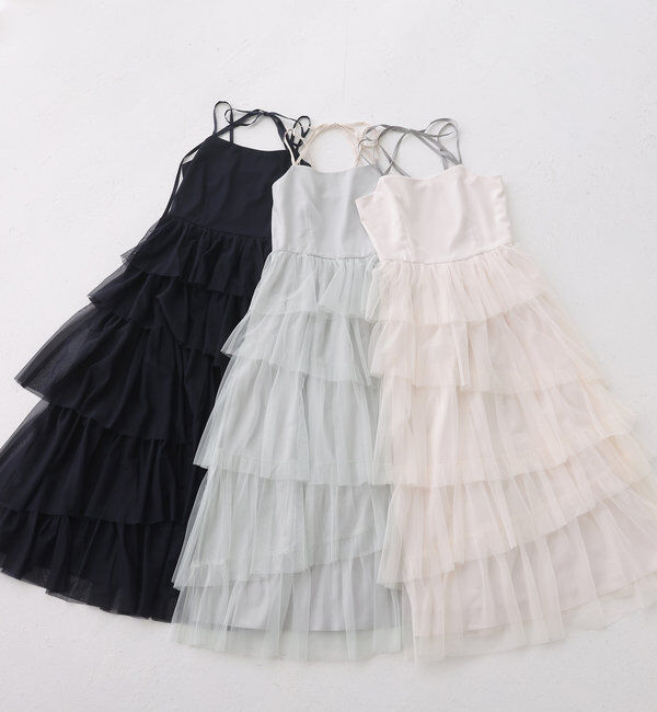  「ティアードフリルキャミワンピース」|ワンピース|