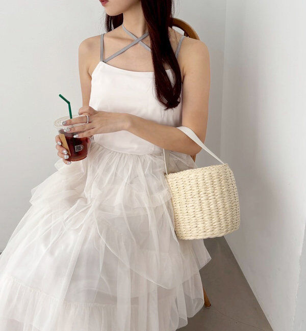  「ティアードフリルキャミワンピース」|ワンピース|