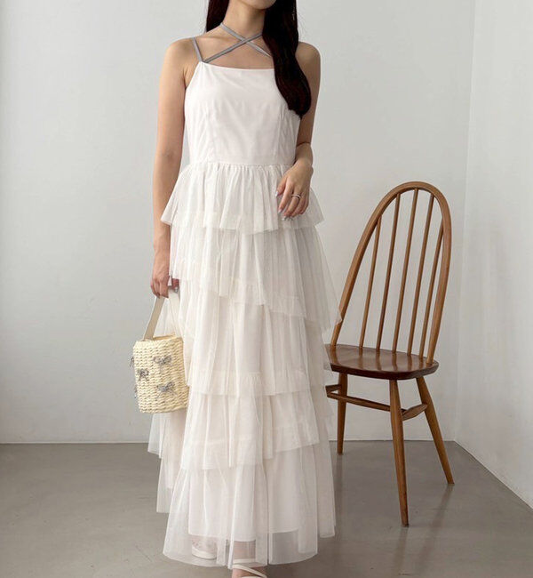  「ティアードフリルキャミワンピース」|ワンピース|