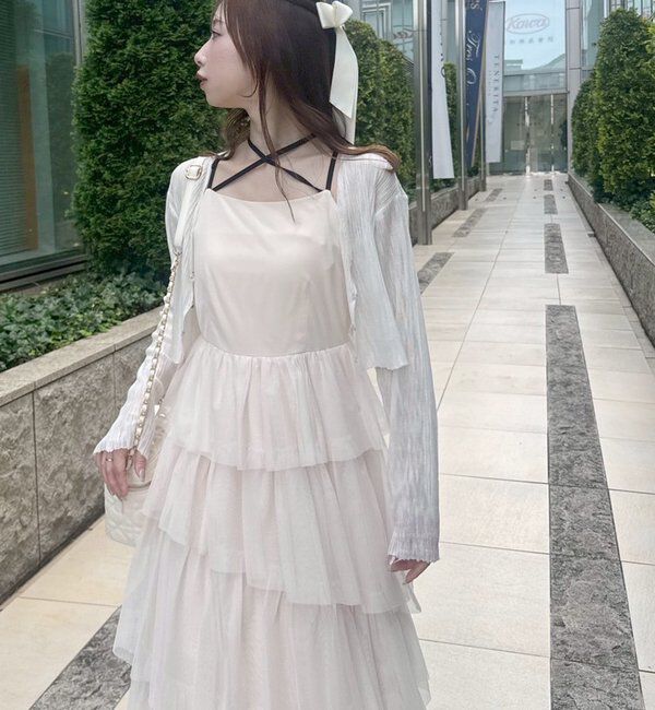  「ティアードフリルキャミワンピース」|ワンピース|