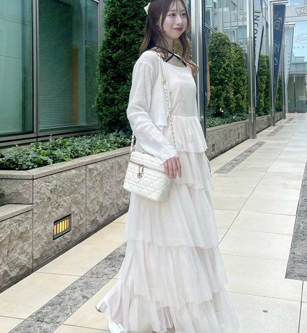  「ティアードフリルキャミワンピース」|ワンピース|