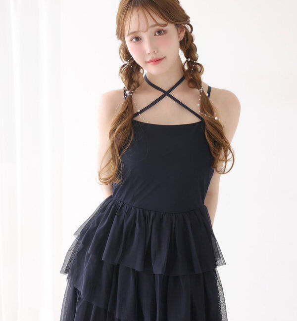  「ティアードフリルキャミワンピース」|ワンピース|