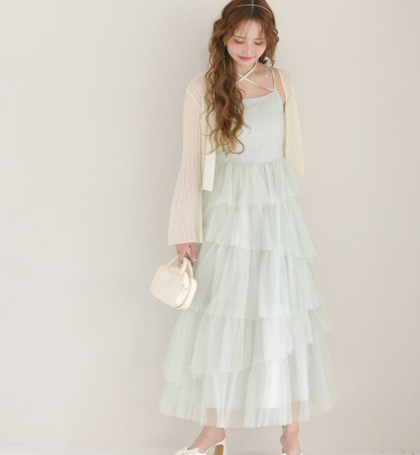  「ティアードフリルキャミワンピース」|ワンピース|