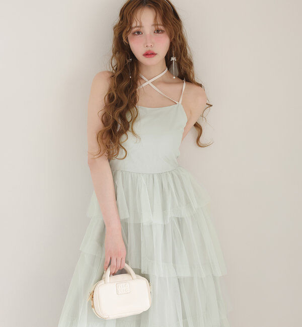  「ティアードフリルキャミワンピース」|ワンピース|