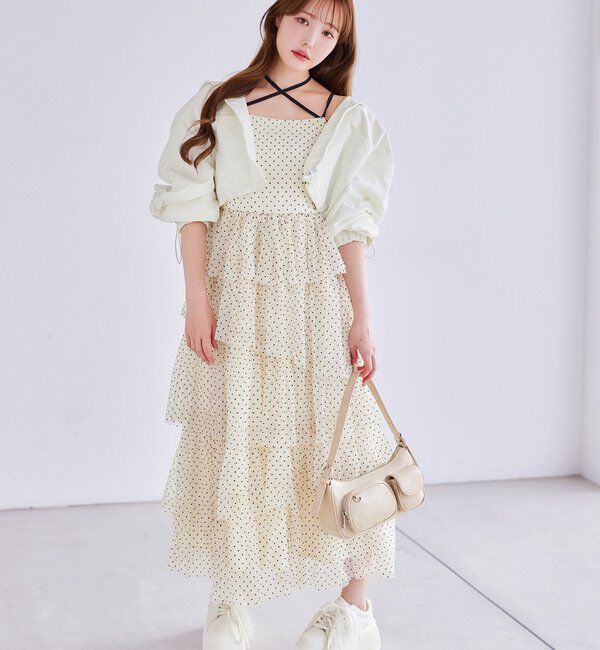  「ティアードフリルキャミワンピース」|ワンピース|