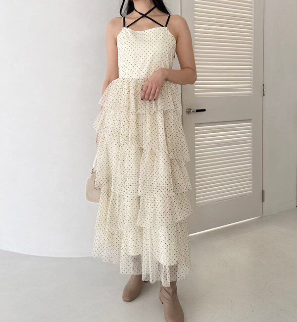  「ティアードフリルキャミワンピース」|ワンピース|