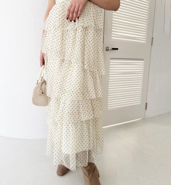  「ティアードフリルキャミワンピース」|ワンピース|