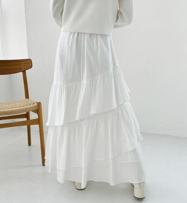  「ティアードフリルロングスカート」|スカート|