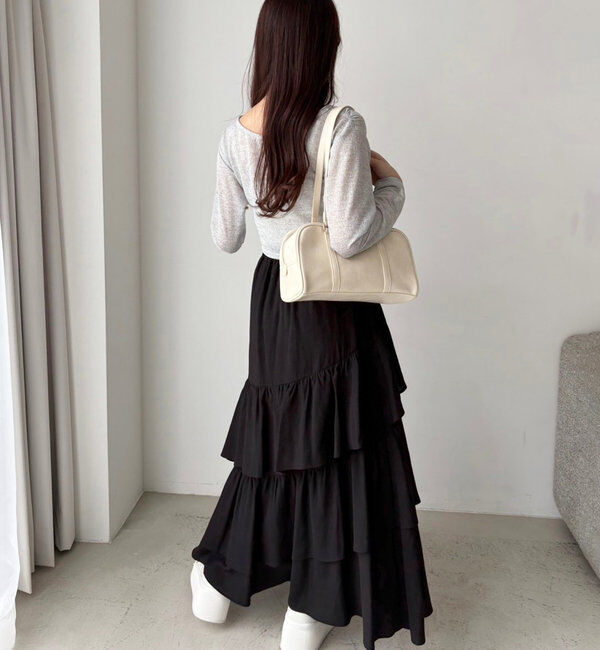  「ティアードフリルロングスカート」|スカート|