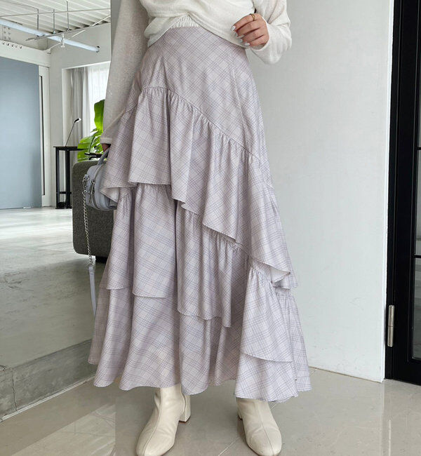  「ティアードフリルロングスカート」|スカート|