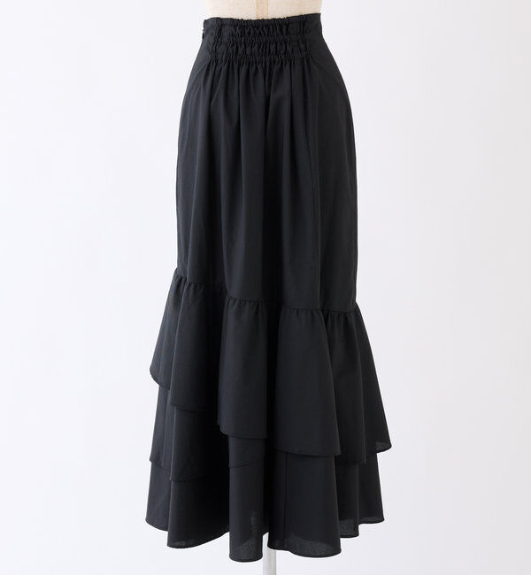  「ランダムフリルロングスカート/スリット入り」|スカート|