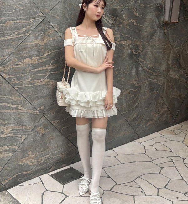  「【お揃いcollection】フリルミニワンピ」|ワンピース|