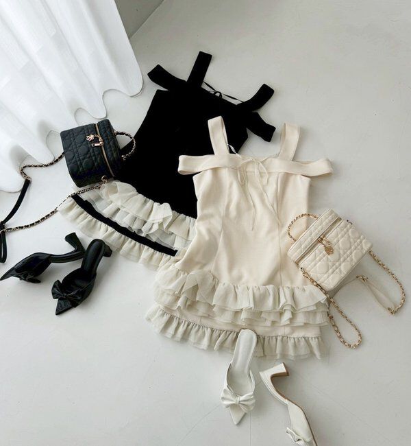  「【お揃いcollection】フリルミニワンピ」|ワンピース|