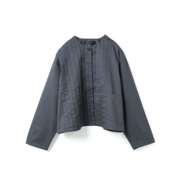mizuiro ind「mizuiro ind クルーネックピンタックシャツ」|シャツ・ブラウス|ダークグレー