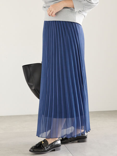 Te chichi「オーロラサテンプリーツスカート」|スカート|ブルー