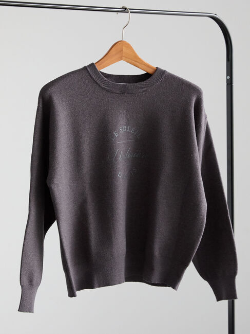 Te chichi「発泡ロゴプリントニット」|ニット・セーター|チャコールグレー