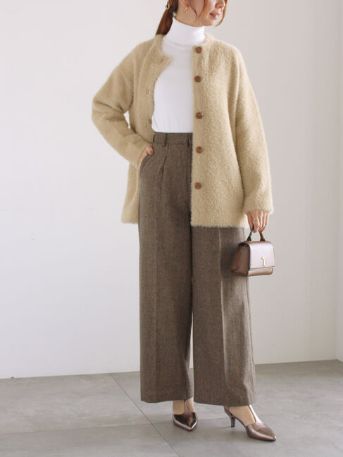 Te chichi「ダブルフェイスフェザーニット カーデ」|カーディガン|