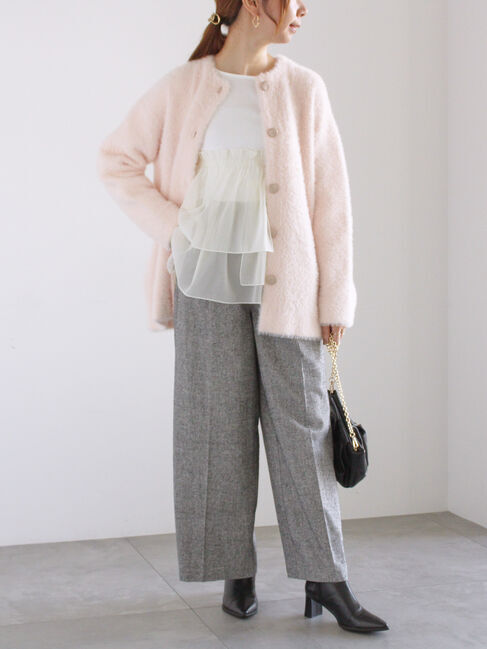 Te chichi「ダブルフェイスフェザーニット カーデ」|カーディガン|