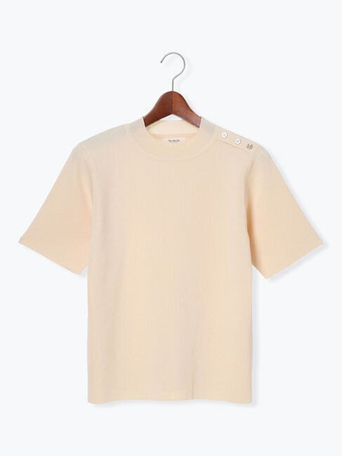 Te chichi TERRASSE「肩ボタン半袖プルオーバーニット」|ニット・セーター|オフホワイト