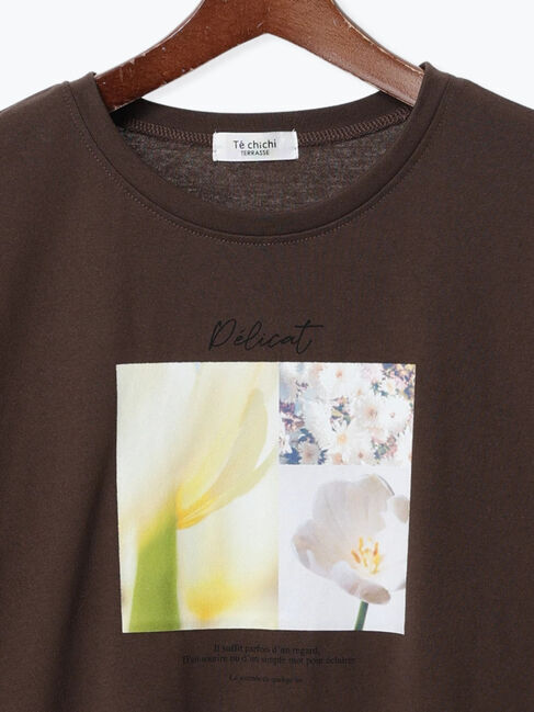 Te chichi TERRASSE「フラワー転写プリントTシャツ」|Tシャツ・カットソー|