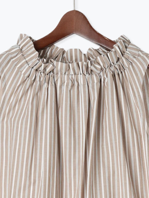 Te chichi「マルチストライプフリルネックワンピース」|ワンピース|