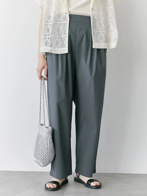 Samansa Mos2 blue「ストレッチタックカーブパンツ」|その他|