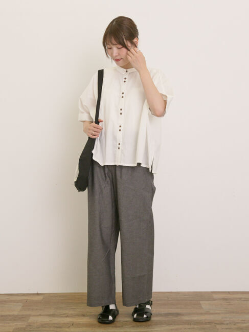 Samansa Mos2「◎ちび襟並び釦ワイドシャツ」|シャツ・ブラウス|