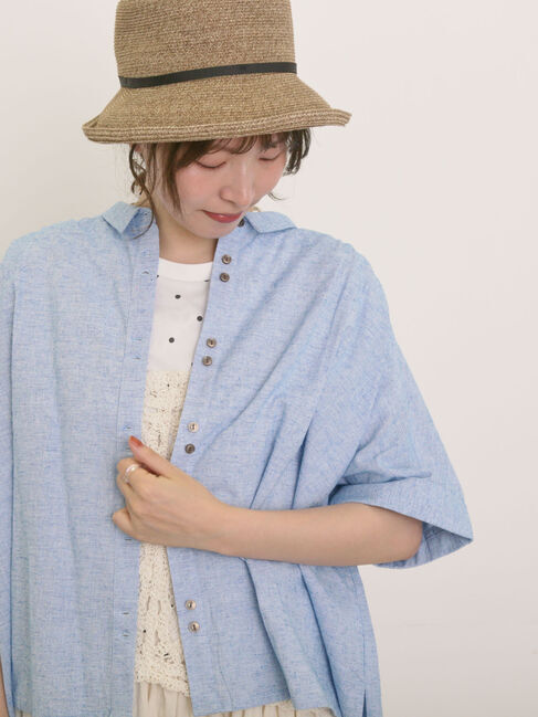 Samansa Mos2「◎ちび襟並び釦ワイドシャツ」|シャツ・ブラウス|
