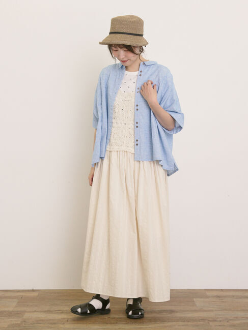 Samansa Mos2「◎ちび襟並び釦ワイドシャツ」|シャツ・ブラウス|
