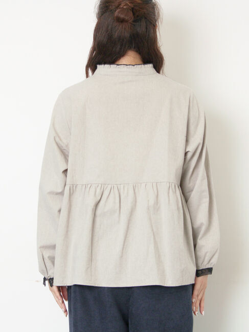 Samansa Mos2「フリルバンドカラーブラウス」|シャツ・ブラウス|