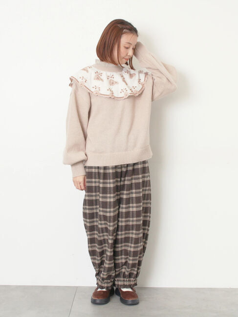 Samansa Mos2「【帯電防止裏地】ヘリンボーンバルーンパンツ《M/Lサイズ》」|その他|