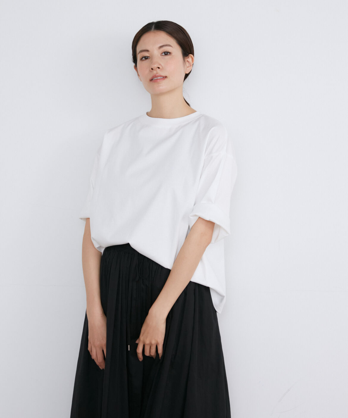 INED「《大きいサイズ》2WAYドットボタン半袖カーディガン」|カーディガン|