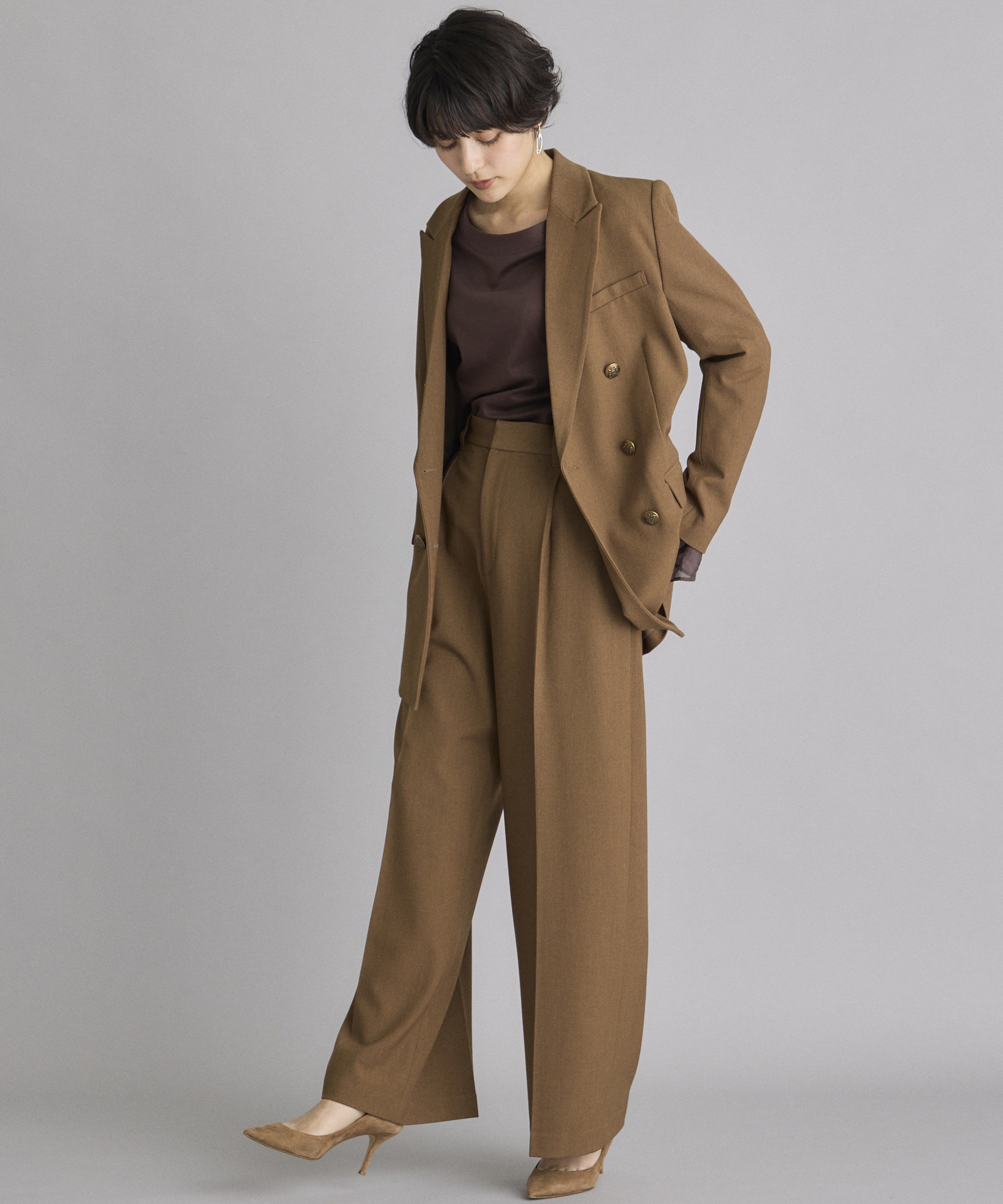 INED「《INED CLARO》ストレッチダブルブレストジャケット」|テーラードジャケット|