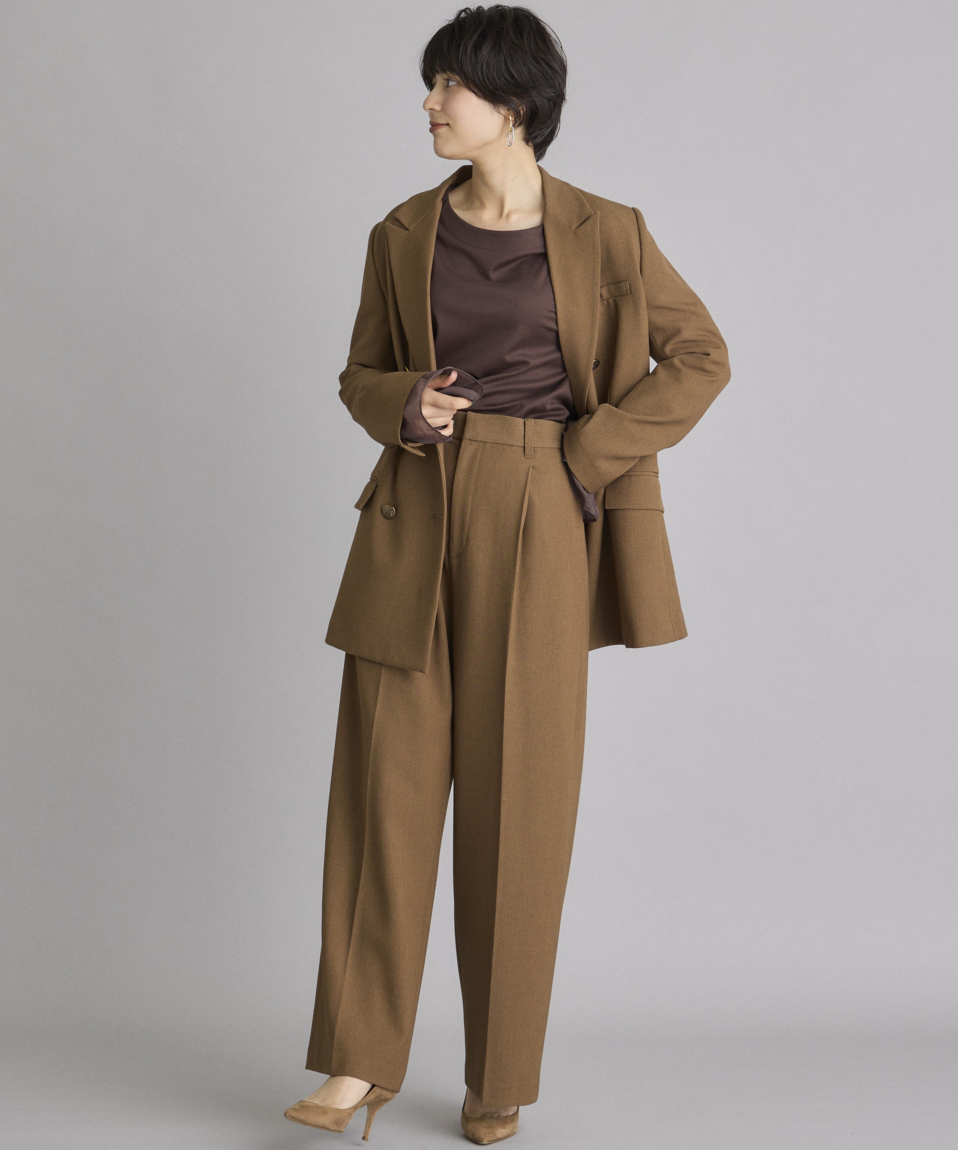 INED「《INED CLARO》ストレッチダブルブレストジャケット」|テーラードジャケット|