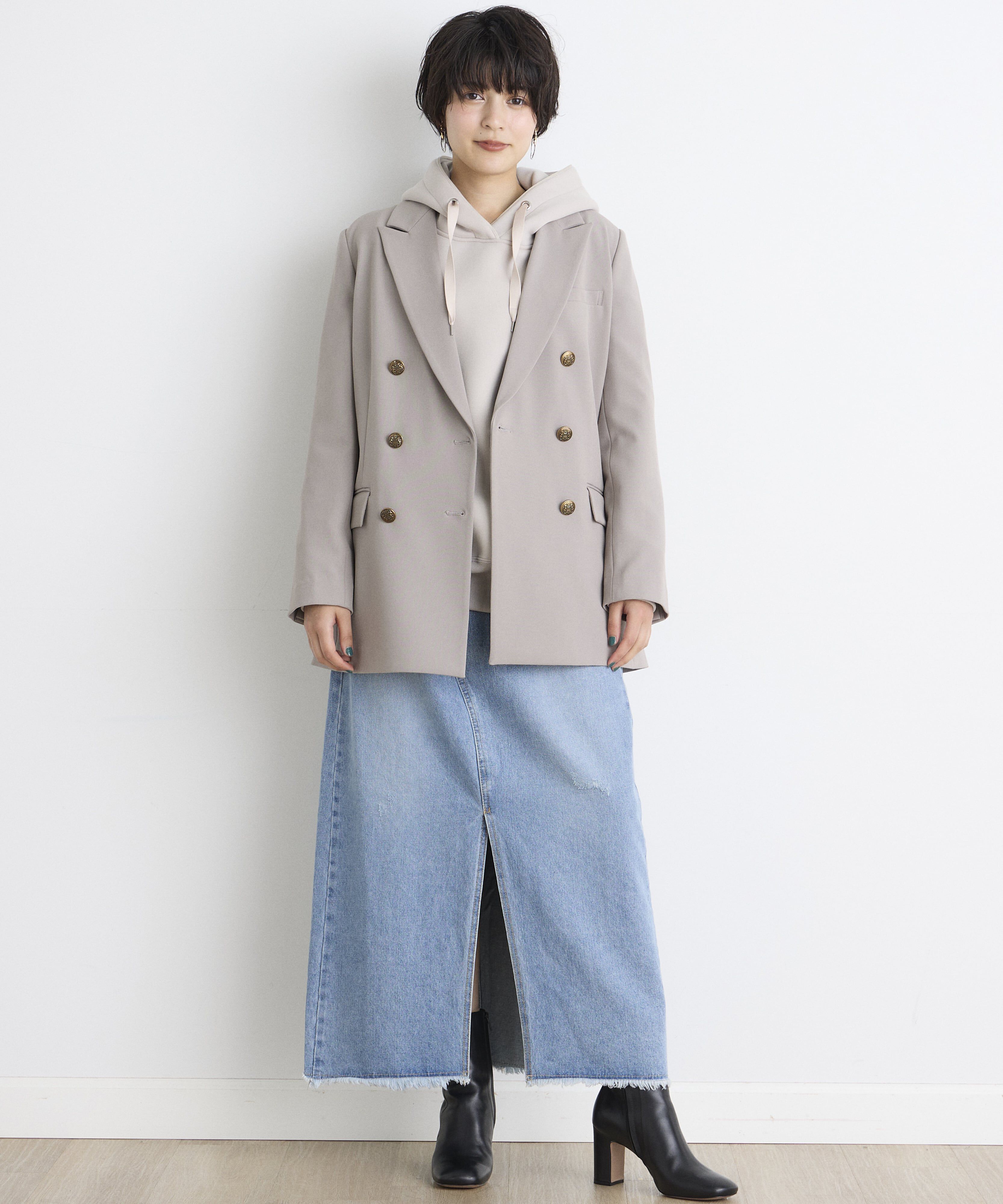 INED「《INED CLARO》ストレッチダブルブレストジャケット」|テーラードジャケット|