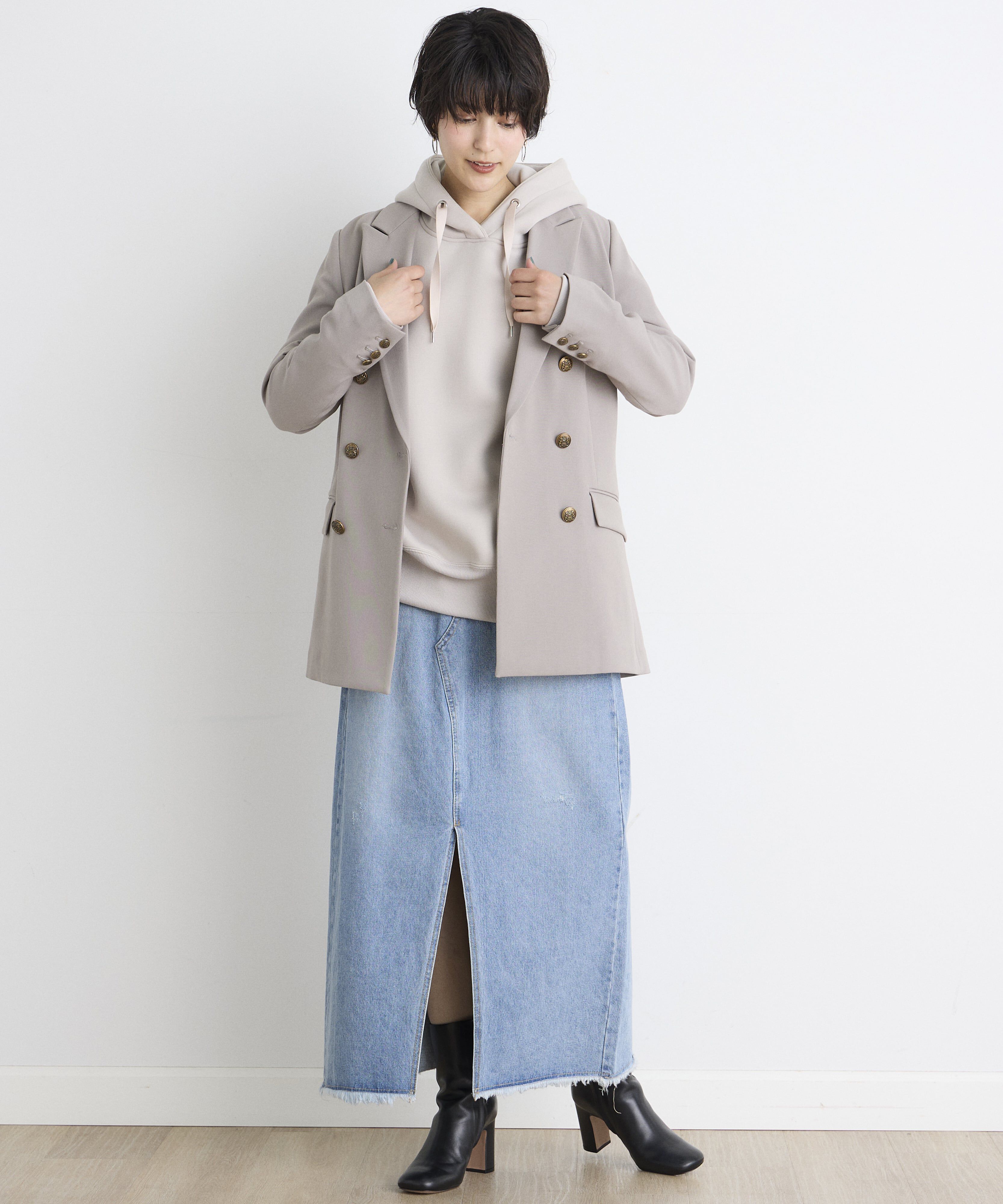 INED「《INED CLARO》ストレッチダブルブレストジャケット」|テーラードジャケット|