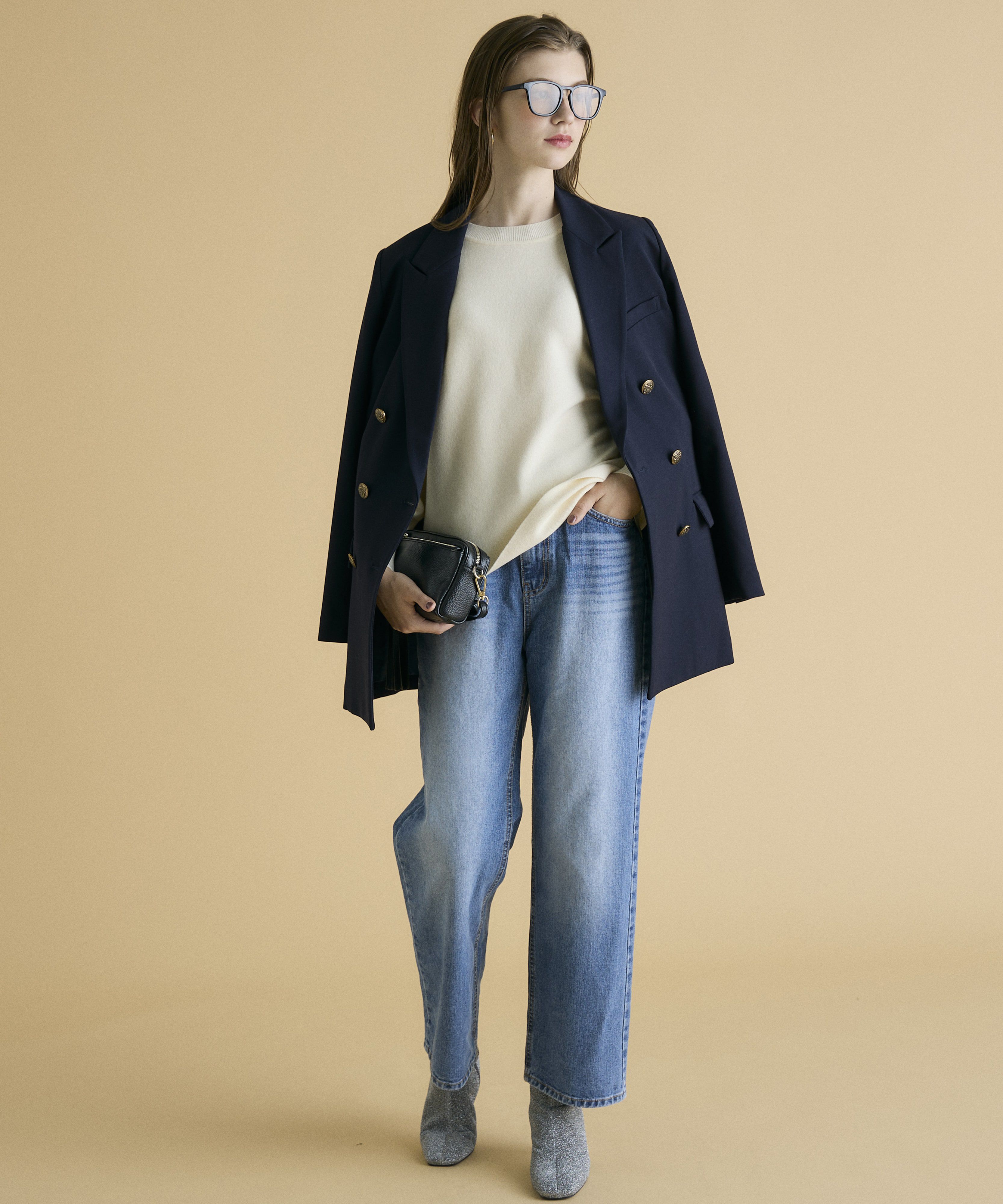 INED「《INED CLARO》ストレッチダブルブレストジャケット」|テーラードジャケット|