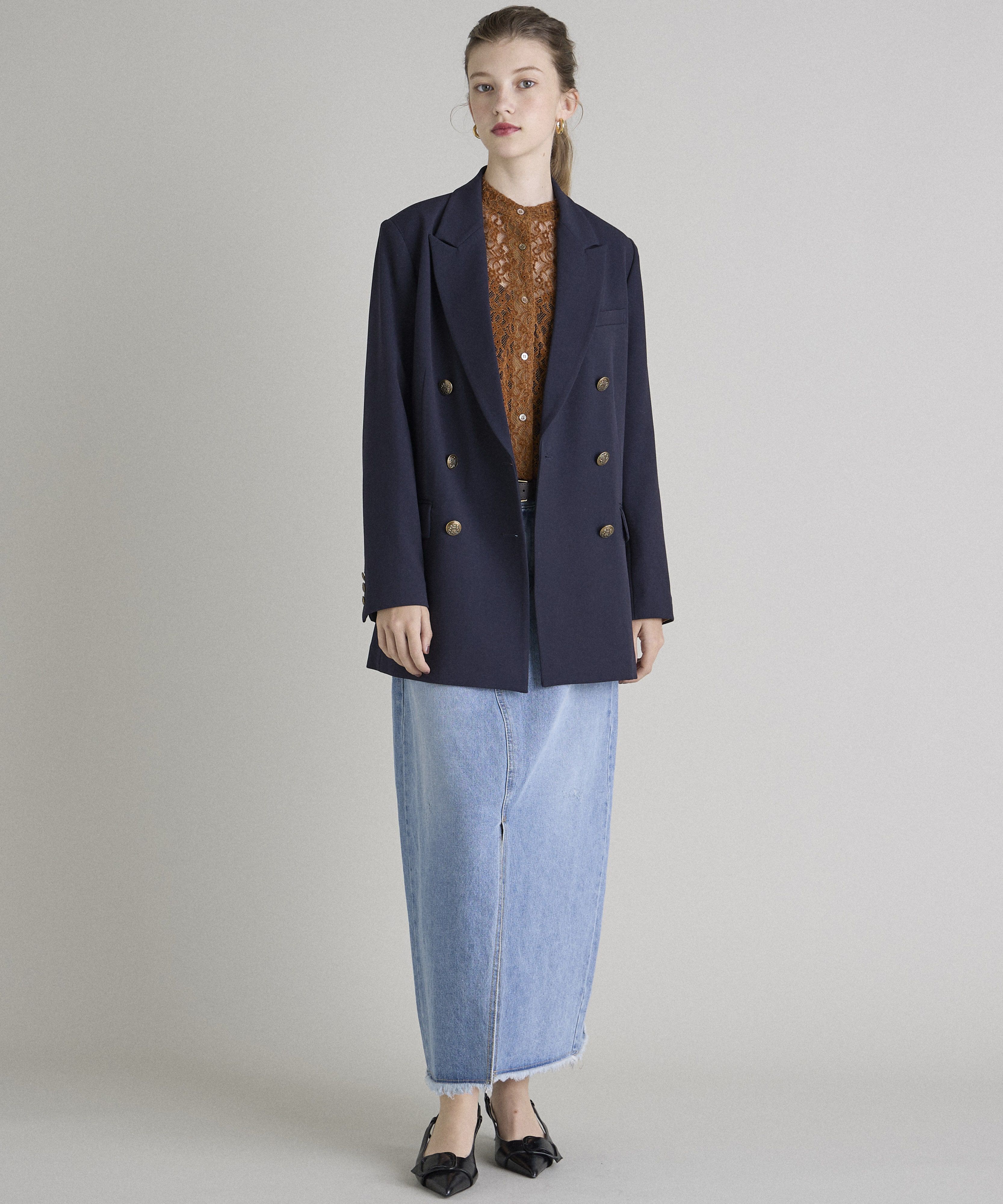 INED「《INED CLARO》ストレッチダブルブレストジャケット」|テーラードジャケット|