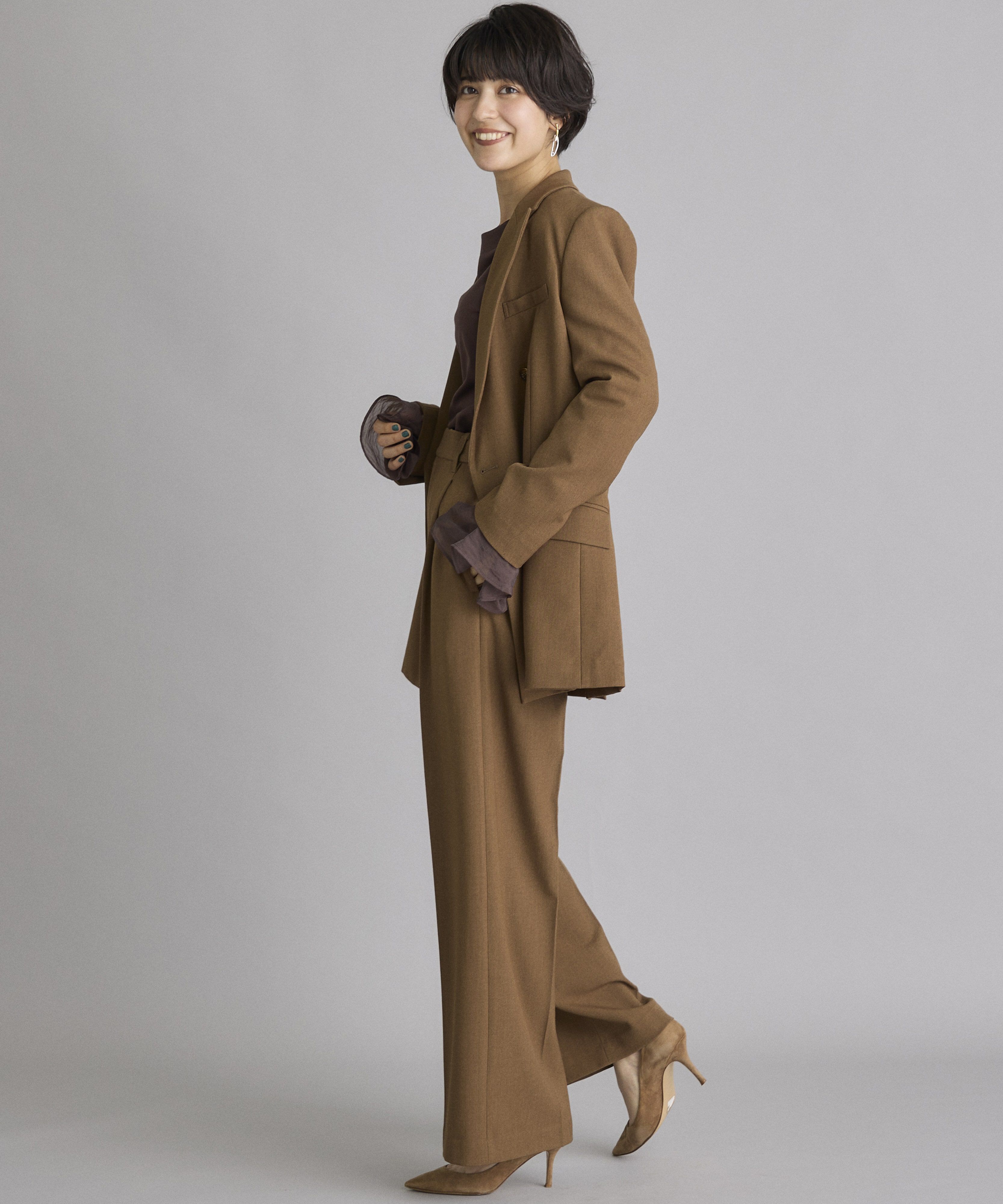 INED「《INED CLARO》ストレッチダブルブレストジャケット」|テーラードジャケット|