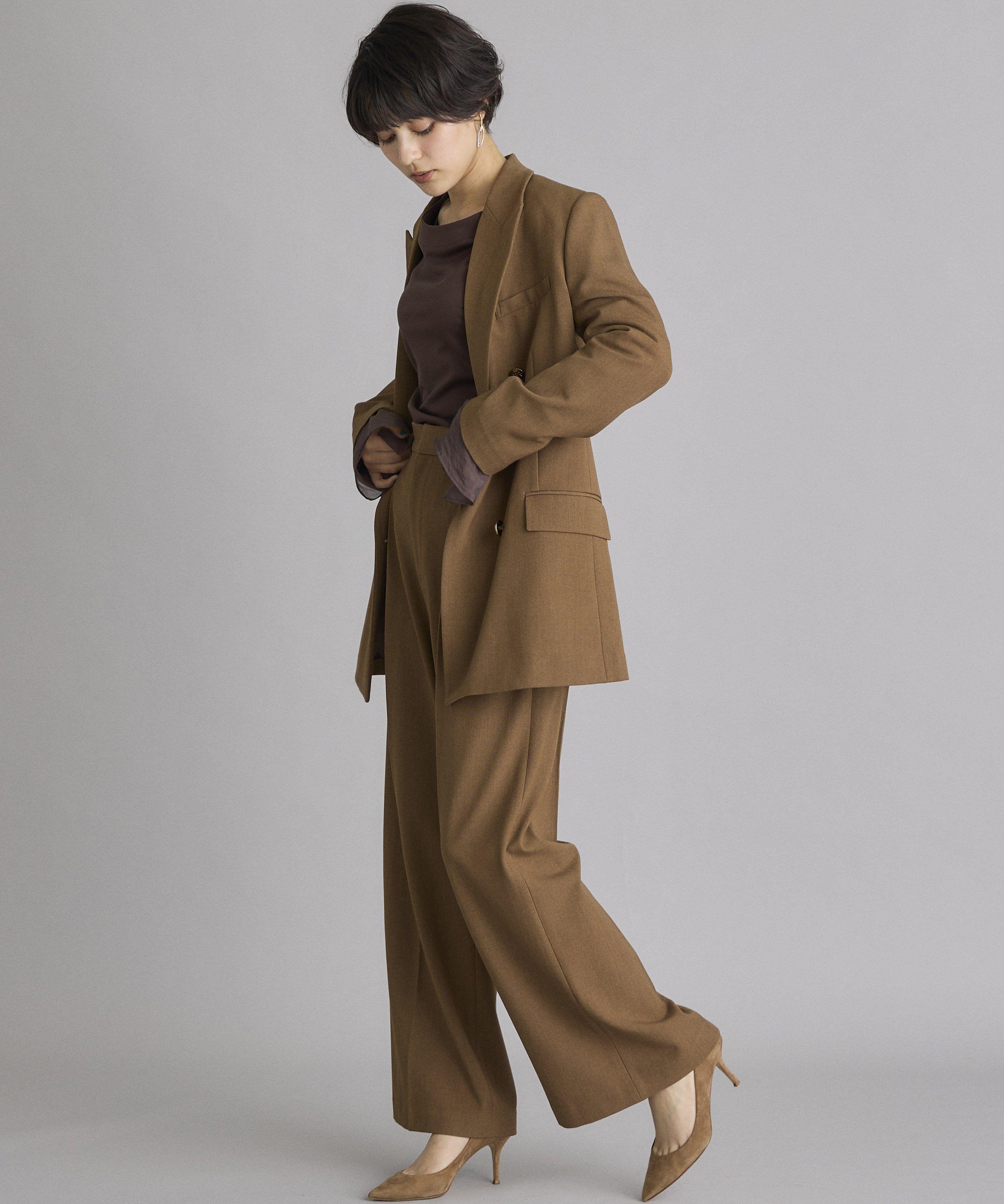 INED「《INED CLARO》ストレッチダブルブレストジャケット」|テーラードジャケット|