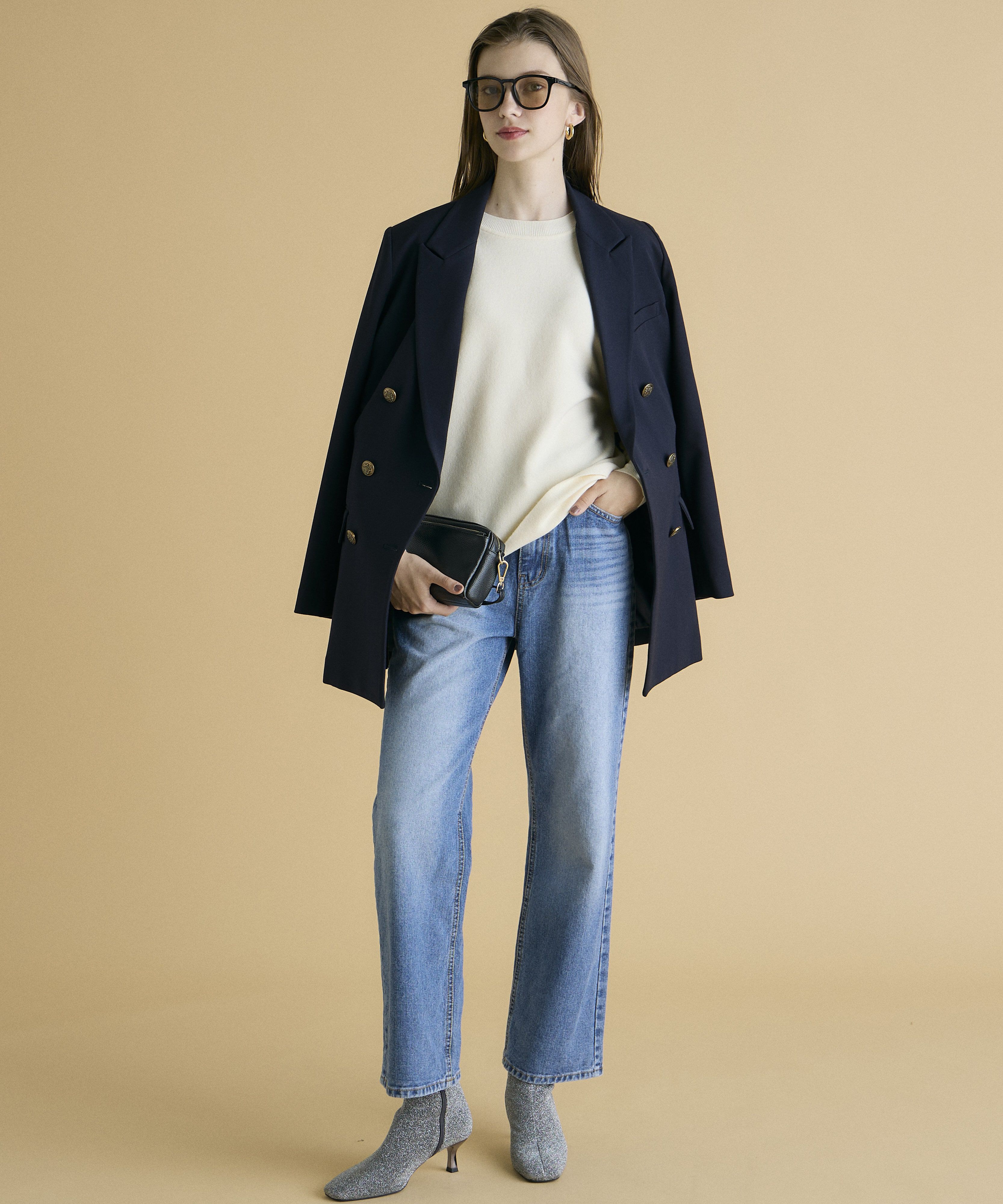 INED「《INED CLARO》ストレッチダブルブレストジャケット」|テーラードジャケット|