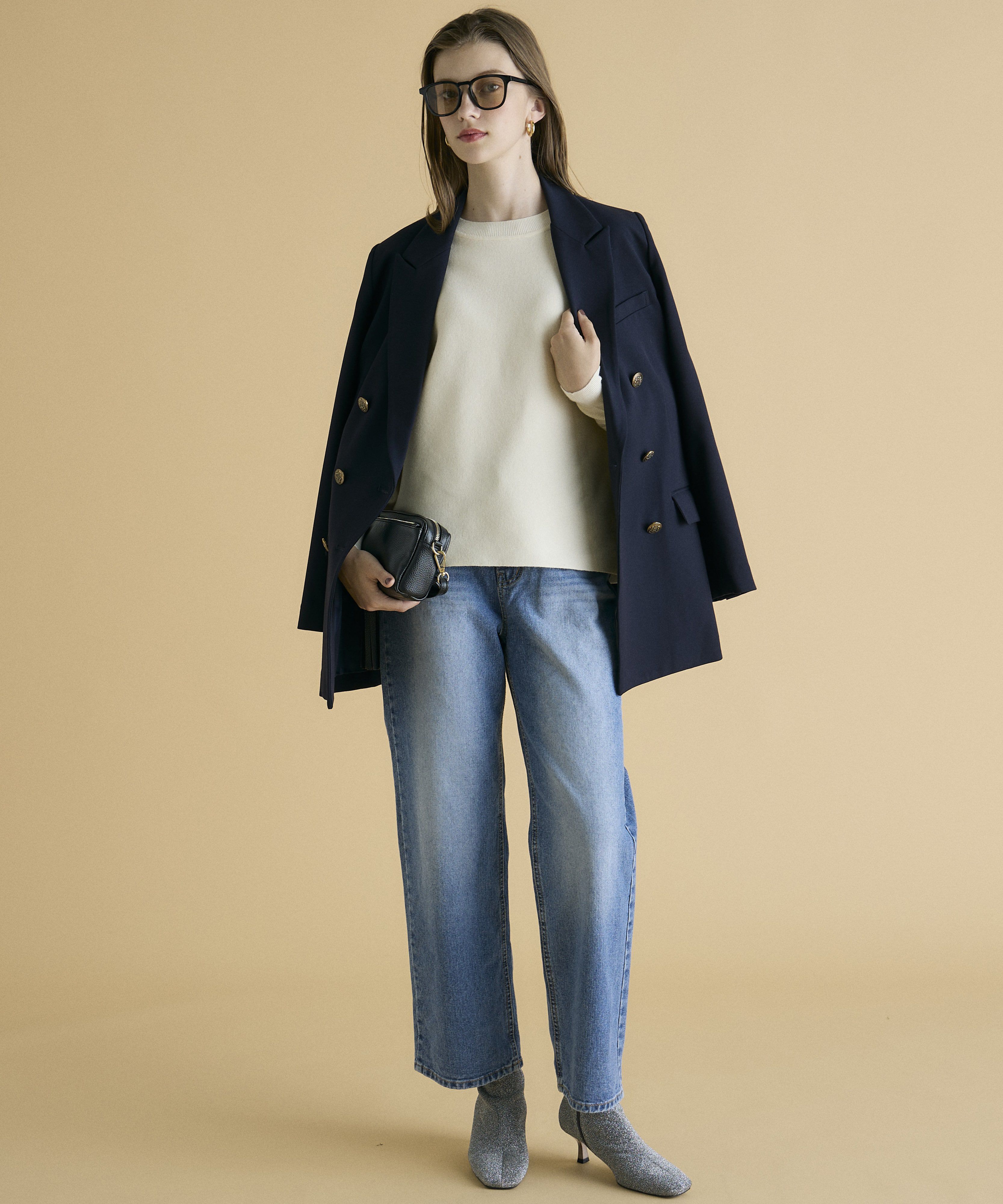 INED「《INED CLARO》ストレッチダブルブレストジャケット」|テーラードジャケット|